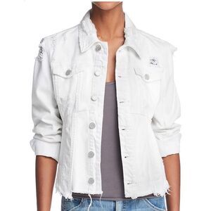 BLANKNYC Frayed Distressed Denim Jacket, Small